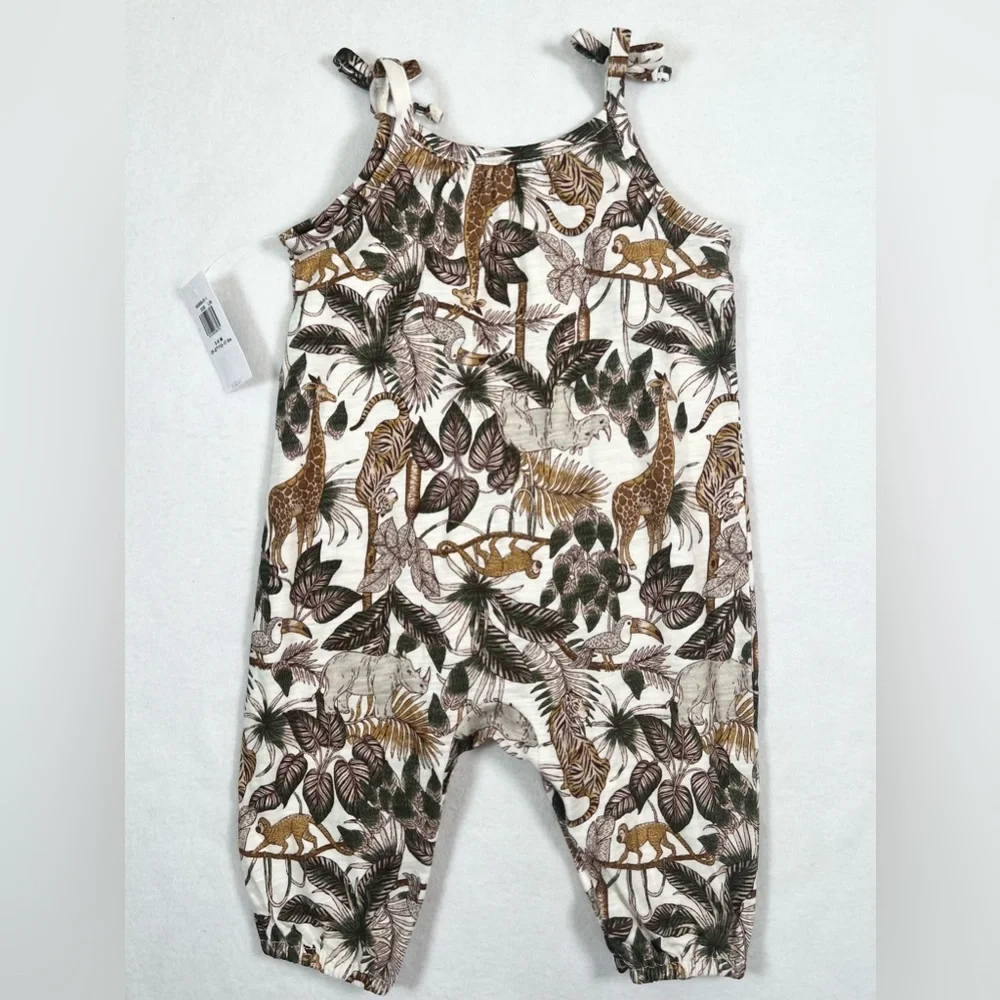 OLD NAVY NWT Baby Girl Jungle Safari Giraffe Romper 3-6m Animal Print Africa‎